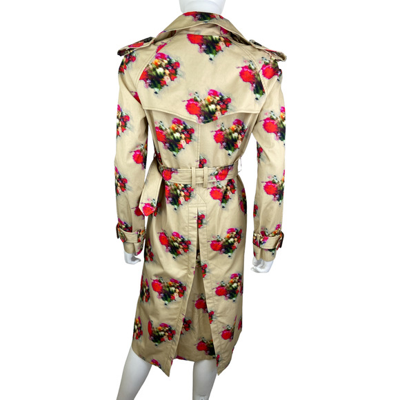 Adam Lippes Twill Floral Trench Coat XS - Picture 2 of 5